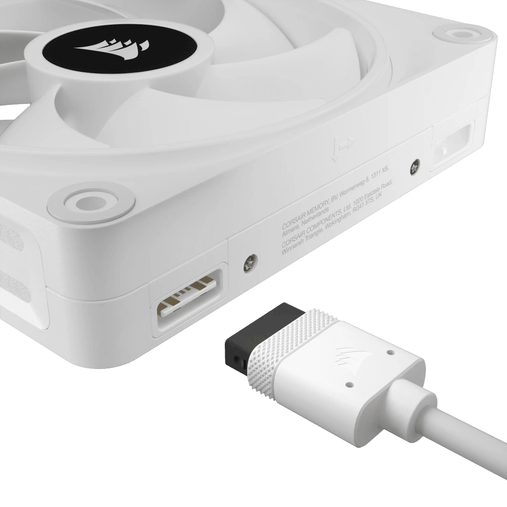 CORSAIR iCUE LINK QX120 RGB BLACK/WHITE, 120mm Magnetic Dome RGB Fan, Starter Kit (Triple Fan Kit)