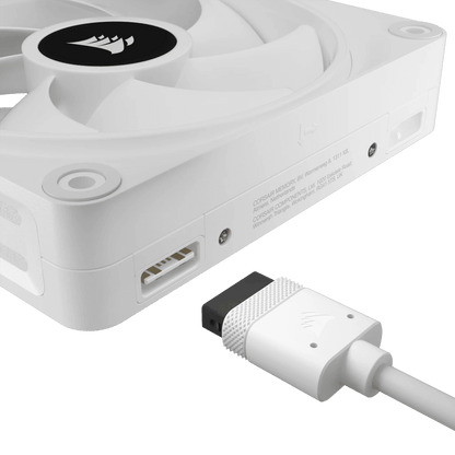 CORSAIR iCUE LINK QX120 RGB BLACK/WHITE, 120mm Magnetic Dome RGB Fan, Starter Kit (Triple Fan Kit)