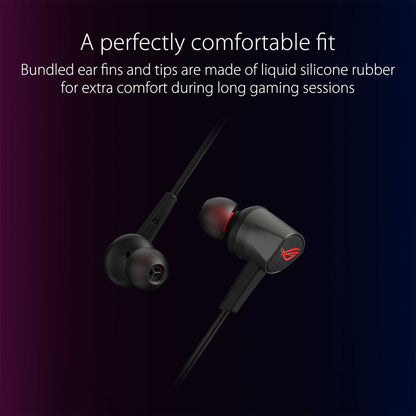 ASUS ROG Cetra II Core In-Ear gaming headphones with liquid silicone rubber drivers, 3.5mm connector [For PC, Phone, Console]