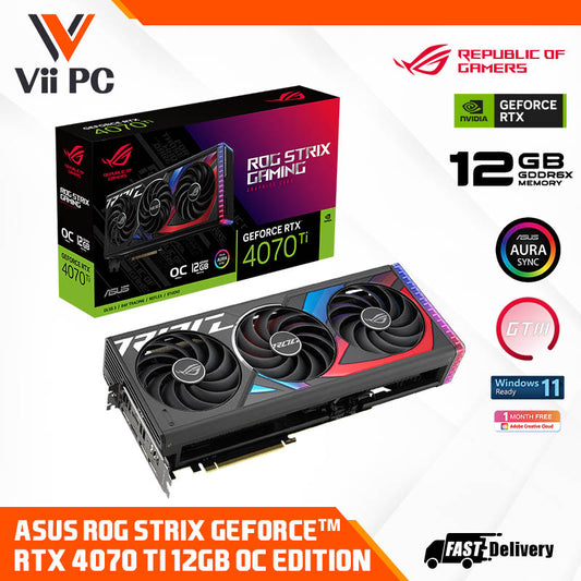 ASUS NVIDIA ROG STRIX GeForce RTX 4070 Ti 12GB GDDR6X OC Edition Graphics Card