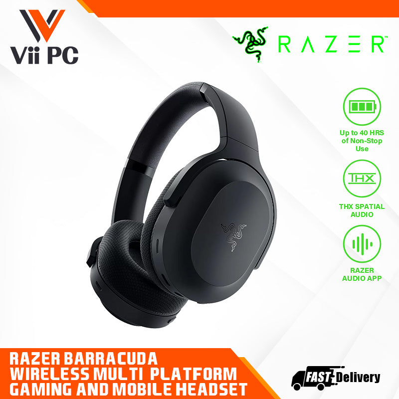 RAZER Barracuda - Wireless Multi-platform Gaming and Mobile Headset (Black/Mercury White/Quartz Pink) - FRML Packaging