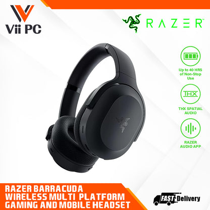 RAZER Barracuda - Wireless Multi-platform Gaming and Mobile Headset (Black/Mercury White/Quartz Pink) - FRML Packaging