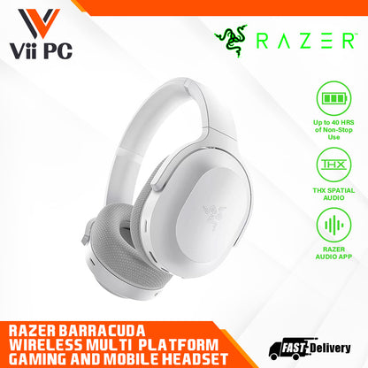 RAZER Barracuda - Wireless Multi-platform Gaming and Mobile Headset (Black/Mercury White/Quartz Pink) - FRML Packaging