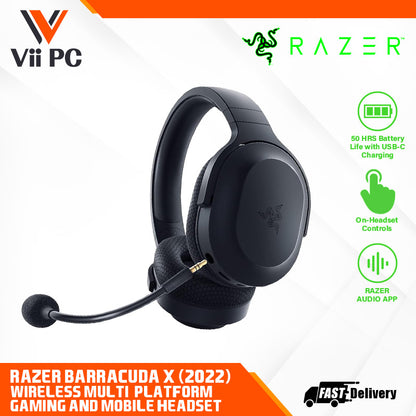 RAZER Barracuda X (2022) - Wireless Multi-Platform Gaming and Mobile Headset (Black/Mercury White/Quartz Pink) - FRML Packaging