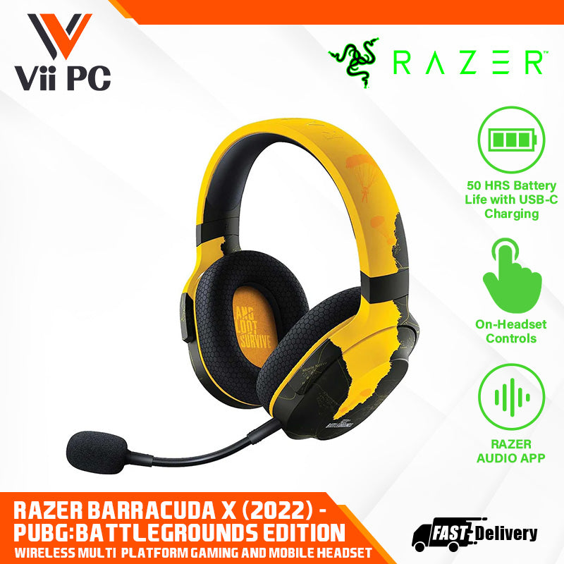 RAZER Barracuda X (2022) - PUBG: BATTLEGROUNDS Edition - Wireless Multi-Platform Gaming and Mobile Headset