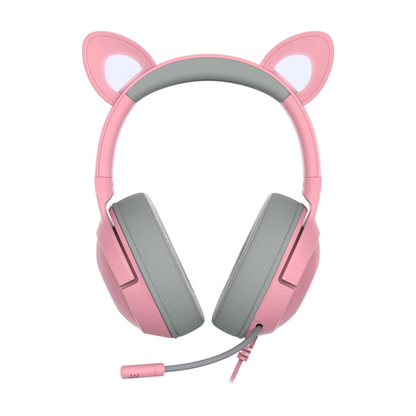 RAZER Kraken Kitty V2 Pro - Wired RGB Headset with Interchangeable Ears (Black/Quartz) - FRML Packaging