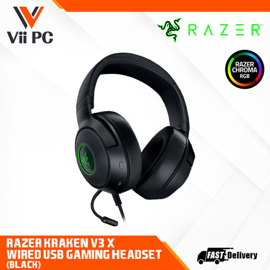 RAZER Kraken V3 X - Wired USB Gaming Headset (BLACK) - FRML Packaging