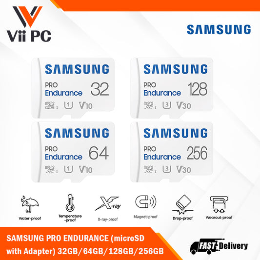 SAMSUNG PRO Endurance microSDXC Memory Card with Adapter 32GB/64GB/128GB/256GB Card up to 200MB/s Read, compatible to UHS-I
