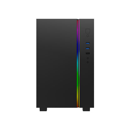 Montech SKY ONE MINI mATX Mid Tower Case (Black/White) - 3x High Performance Fans, Tempered Glass Side Panel, Front ARGB LED Strip