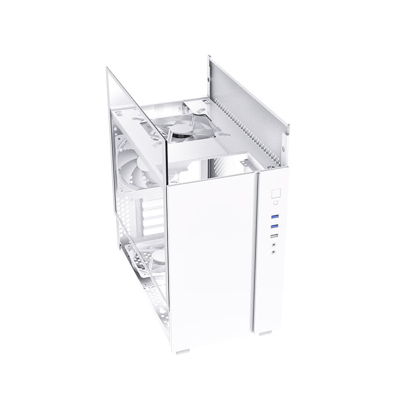 Montech SKY ONE MINI mATX Mid Tower Case (Black/White) - 3x High Performance Fans, Tempered Glass Side Panel, Front ARGB LED Strip