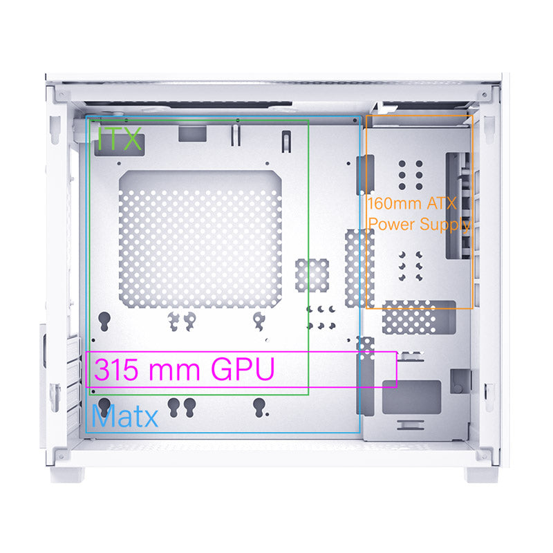 Montech SKY ONE MINI mATX Mid Tower Case (Black/White) - 3x High Performance Fans, Tempered Glass Side Panel, Front ARGB LED Strip