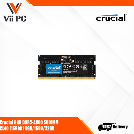 Crucial  DDR5-4800 SODIMM 8GB / 16GB / 32GB LAPTOP RAM