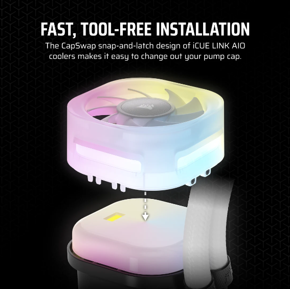 Corsair ICUE LINK RGB AIO VRM Fan Module - Black / White