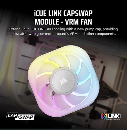 Corsair ICUE LINK RGB AIO VRM Fan Module - Black / White