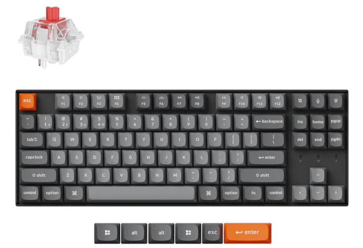Keychron K8 Max QMK Wireless Mechanical Keyboard - Keychron Super (Red/Brown/Banana)