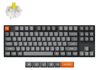 Keychron K8 Max QMK Wireless Mechanical Keyboard - Keychron Super (Red/Brown/Banana)