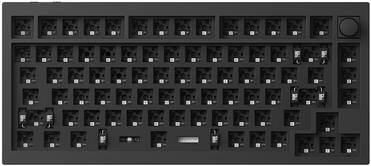 Keychron Q1 Max QMK/VIA Wireless Custom Mechanical Keyboard Barebone Knob - Black/White