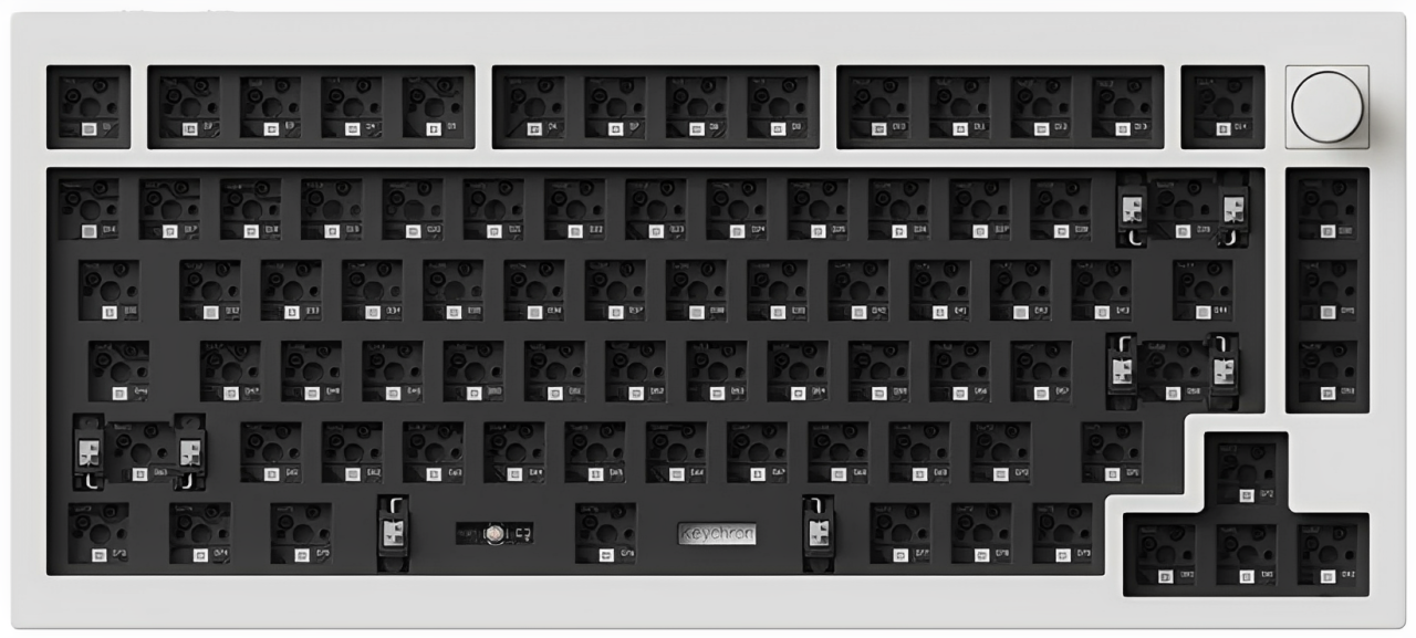 Keychron Q1 Max QMK/VIA Wireless Custom Mechanical Keyboard Barebone Knob - Black/White