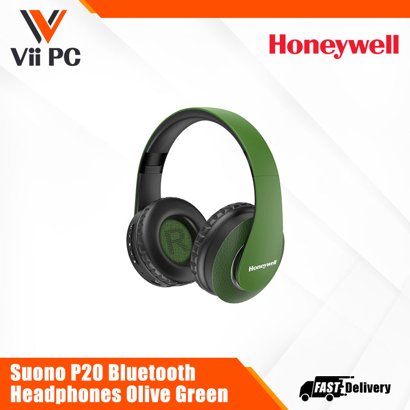 Honeywell Suono P20 Bluetooth Headphones Olive Green/Cool Grey Platinum Series/1 Year Warranty