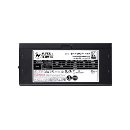 Super Flower Leadex Platinum SE 1000W 80 Plus® Platinum - ECO Fanless & Silent Mode, Full Flat Ribbon Modular Power Supply, Dual Ball Bearing Fan (10 Year Warranty)