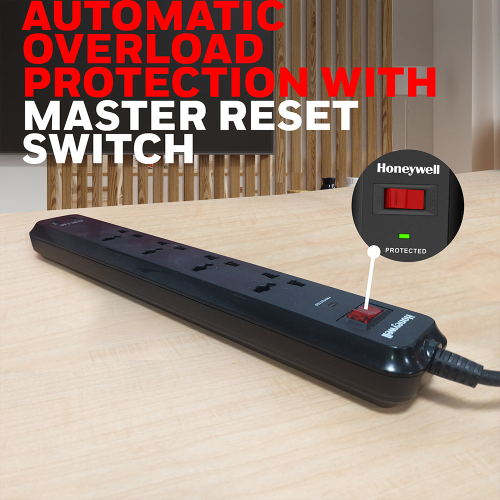 Honeywell 4 Out Surge Protector PD18W with USB Value Series / 3 Years Warranty