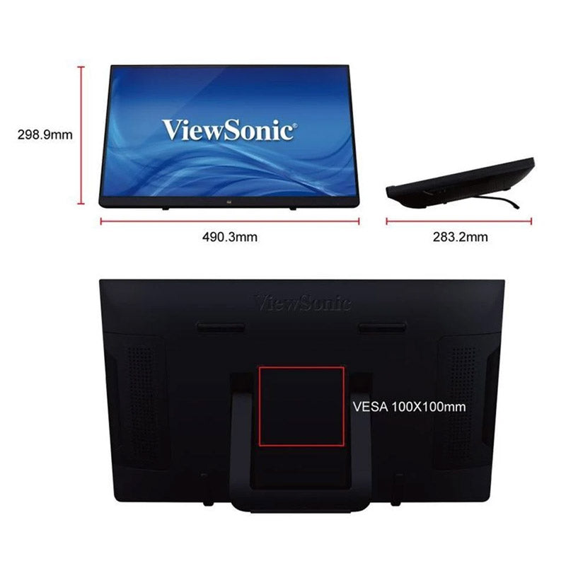 ViewSonic TD2230 22" 1080p 10-Point Multi Touch Screen IPS Monitor with HDMI and DisplayPort,BLACK,BLUE
