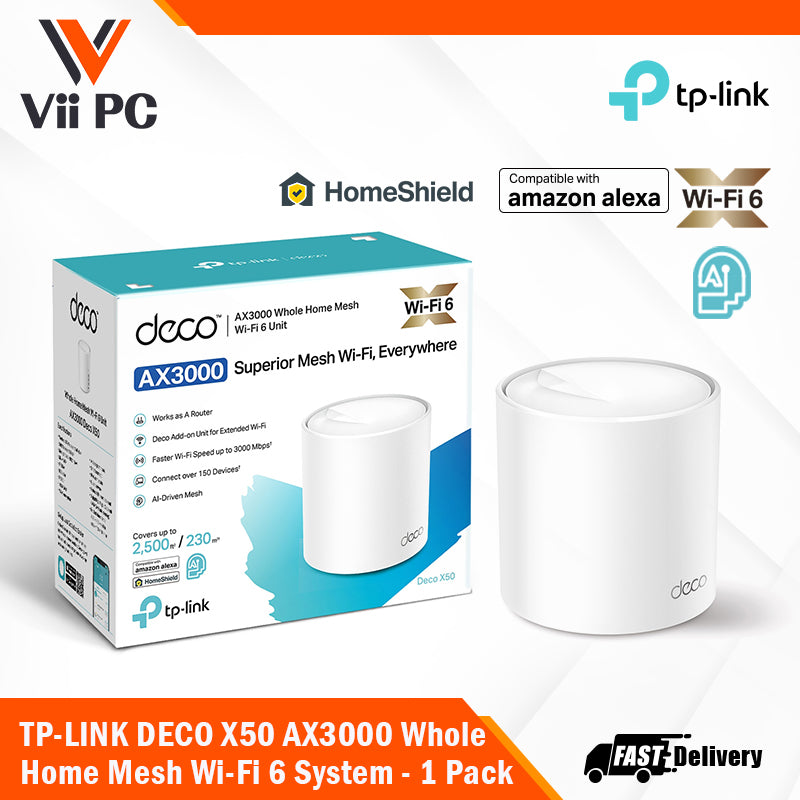 TP-LINK DECO X50 AX3000 Whole Home Mesh WiFi 6 System - 1/2/3pack