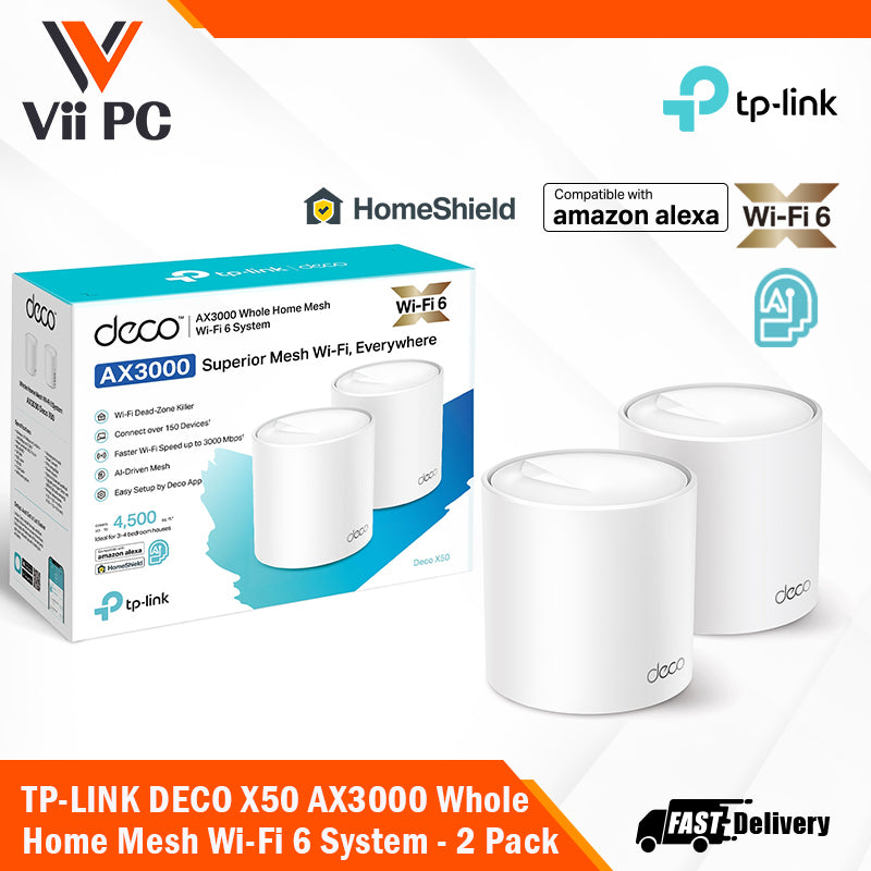 TP-LINK DECO X50 AX3000 Whole Home Mesh WiFi 6 System - 1/2/3pack