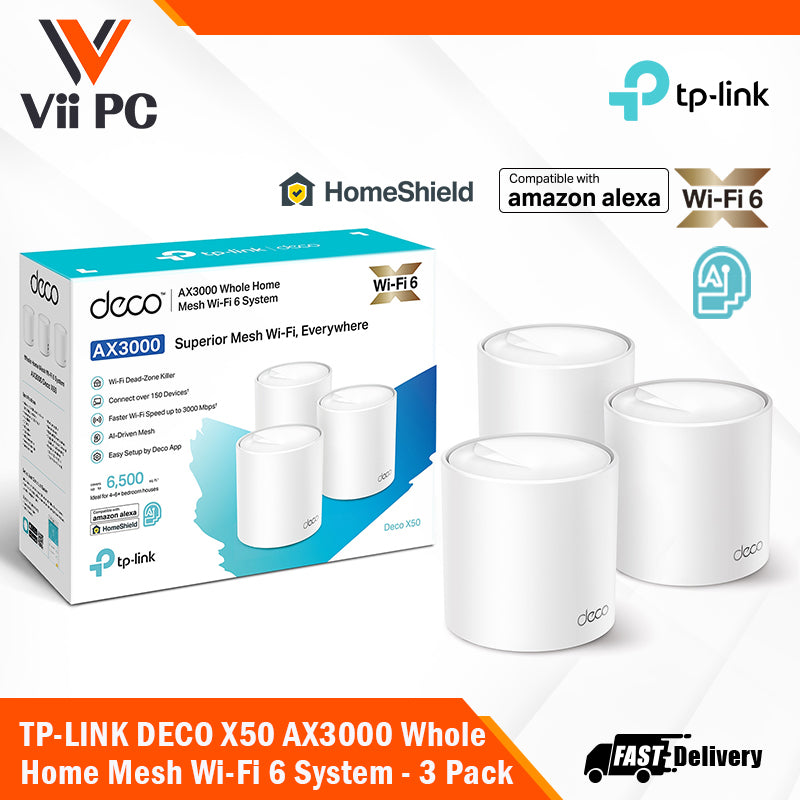 TP-LINK DECO X50 AX3000 Whole Home Mesh WiFi 6 System - 1/2/3pack