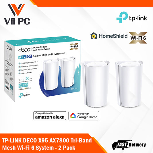 TP-LINK DECO X95 AX7800 Tri-Band Mesh Wi-Fi 6 System - 2 Pack