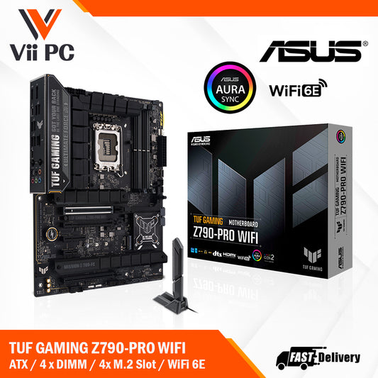 ASUS TUF Gaming Z790-PRO WiFi 6E LGA 1700(Intel 14th,13th&12th Gen) DDR5 ATX Gaming Motherboard(PCIe Gen 5 x 16 SafeSlot with Q-Release,Front Panel USB 20Gbps Type-C® with PD,Thunderbolt™ 4 header