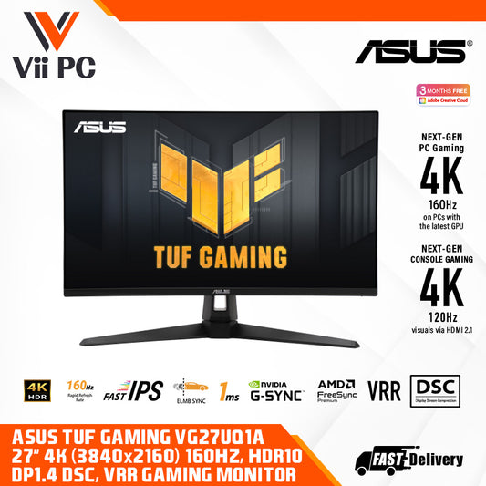 TUF Gaming VG27UQ1A Gaming Monitor – 27 inch 4K, HDR, 160Hz, ELMB Sync, 1ms response time, 95% DCI-P3 GAMING MONITOR