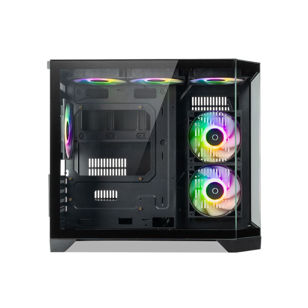 TECWARE VX TRINITY M Triple Tempered Glass mATX Case with 6 Omni Link ARGB Fans - Black/White