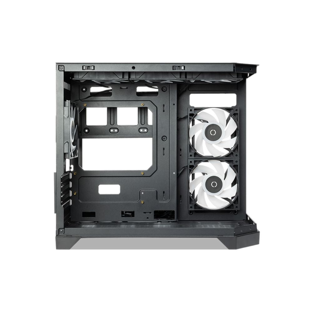 TECWARE VX TRINITY M Triple Tempered Glass mATX Case with 6 Omni Link ARGB Fans - Black/White