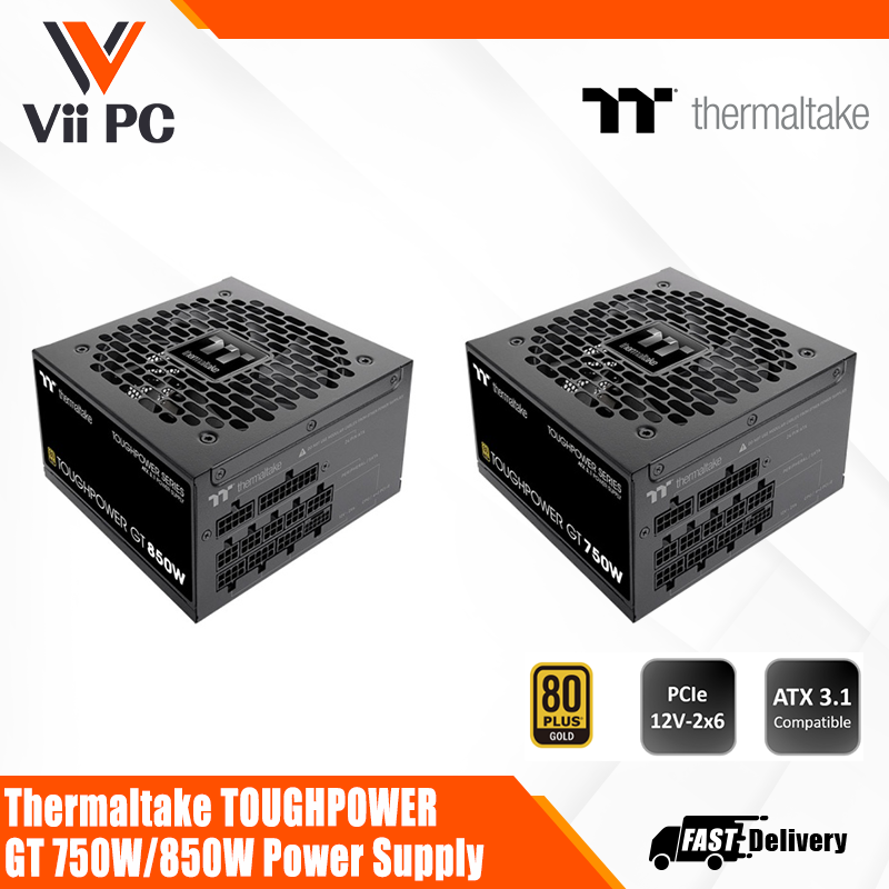 Thermaltake TOUGHPOWER GT 750W/850W 80 PLUS Gold certified fully modular PSU, compatible with ATX 3.1