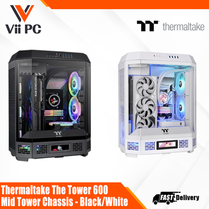 Thermaltake The Tower 600 Mid Tower Chassis - Black/White