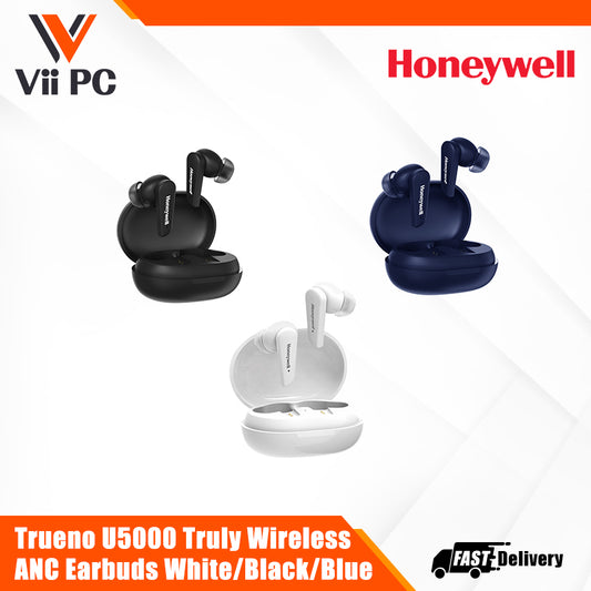 Honeywell Trueno U5000 Truly Wireless ANC Earbuds - White/Black/Blue Ultimate Series/1 Year Warranty