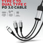 Honeywell Type C To Dual Type C Cable Silver Platinum Series/1 Year Warranty
