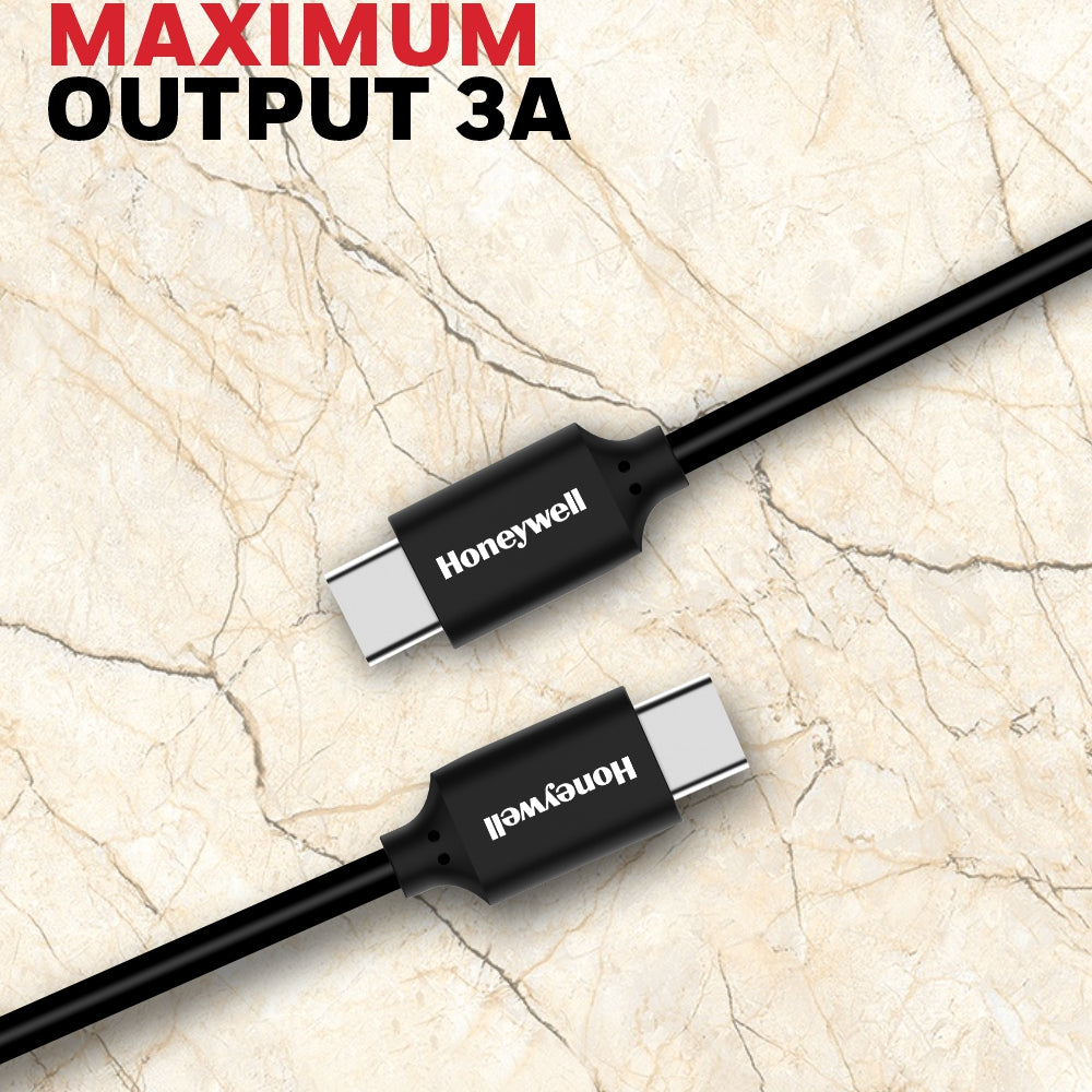 Honeywell Type C to Type C USB 3.1 Cable 1.8mtr Platinum Series/1 Year Warranty - BLACK