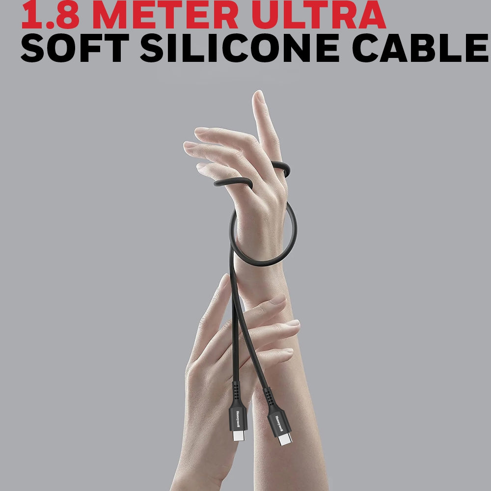 Honeywell Type C to Type C Cable 1.8mtr Platinum Series/1 Year Warranty - BLACK