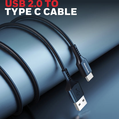 Honeywell USB 2.0 TO TYPE C CABLE 1.8 Meter - Black (Silicone Cable) Platinum Series / 1 Year Warranty