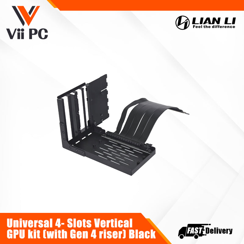 Lian Li Universal 4-Slots Vertical GPU Bracket,4.0 PCI-Riser, Black/White - 1yr Wty