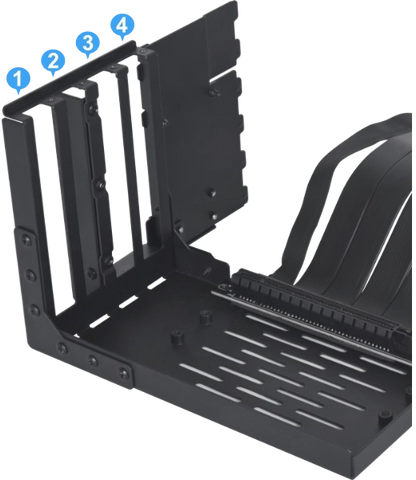 Lian Li Universal 4-Slots Vertical GPU Bracket,4.0 PCI-Riser, Black/White - 1yr Wty