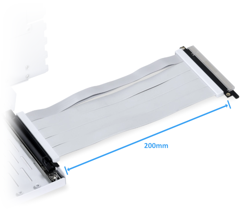 Lian Li Universal 4-Slots Vertical GPU Bracket,4.0 PCI-Riser, Black/White - 1yr Wty