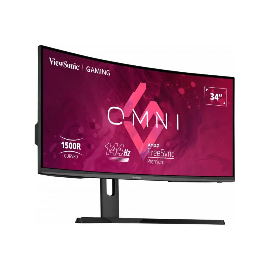 ViewSonic VX3418-2KPC 34” 3440x1440 (UWQHD) 144Hz Curved Gaming Monitor - 1500R Curved, 1ms (MPRT), Adaptive Sync, VA Technology, HDMI and Display Port