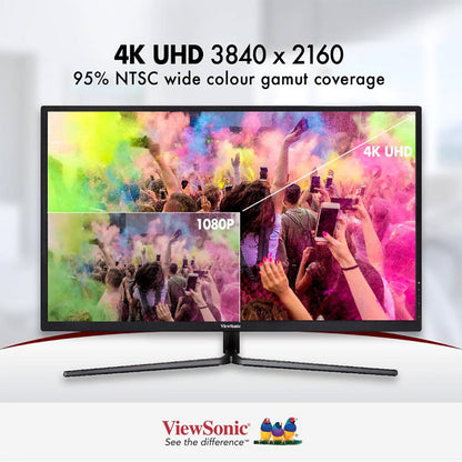 ViewSonic VX3211-4K-MHD 32" 4K Ultra HD 3840x2160 Monitor with 95% NTSC wide Colour Gamut Coverage, HDR10, AMD FreeSync, HDMI and DisplayPort, VA Technology