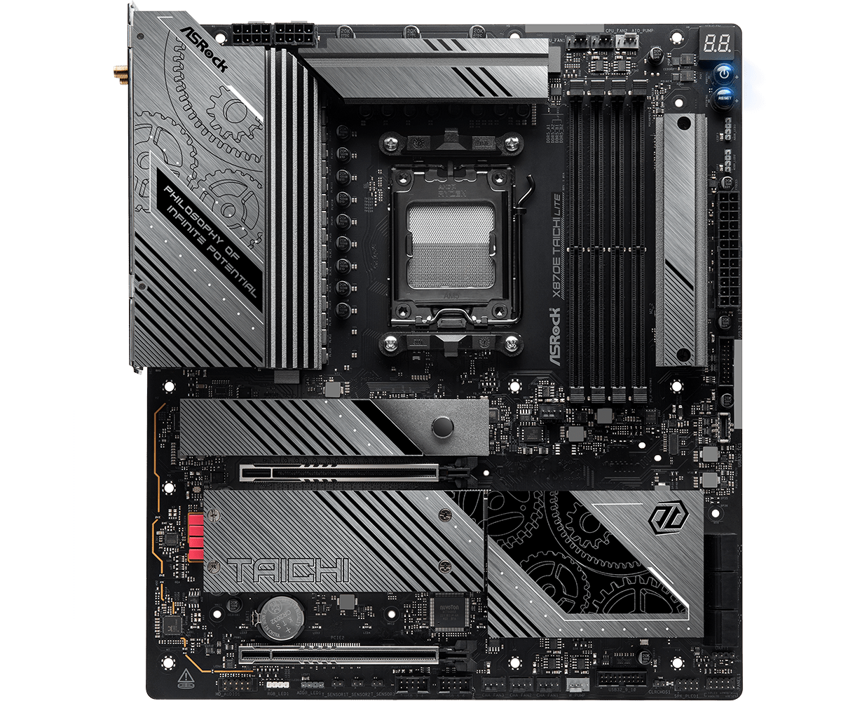 ASROCK X870E Taichi Lite AM5 Ryzen™ 9000 Series Processors, DDR5 WIFI7 E-ATX Gaming Motherboard