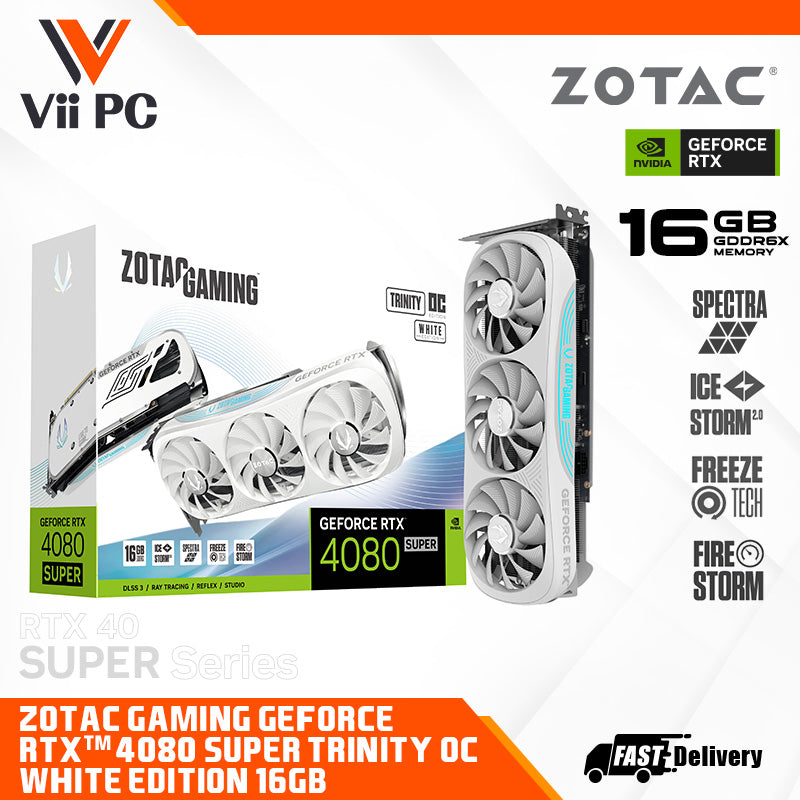ZOTAC GAMING GeForce RTX 4080 SUPER Trinity OC White Edition 16GB GDDR6X Graphics Card