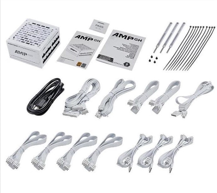 PHANTEKS AMP GH PCIe Gen 5.1 ATX 3.1 Fully Modular PSU (750W/850W/1000W) - BLACK/WHITE