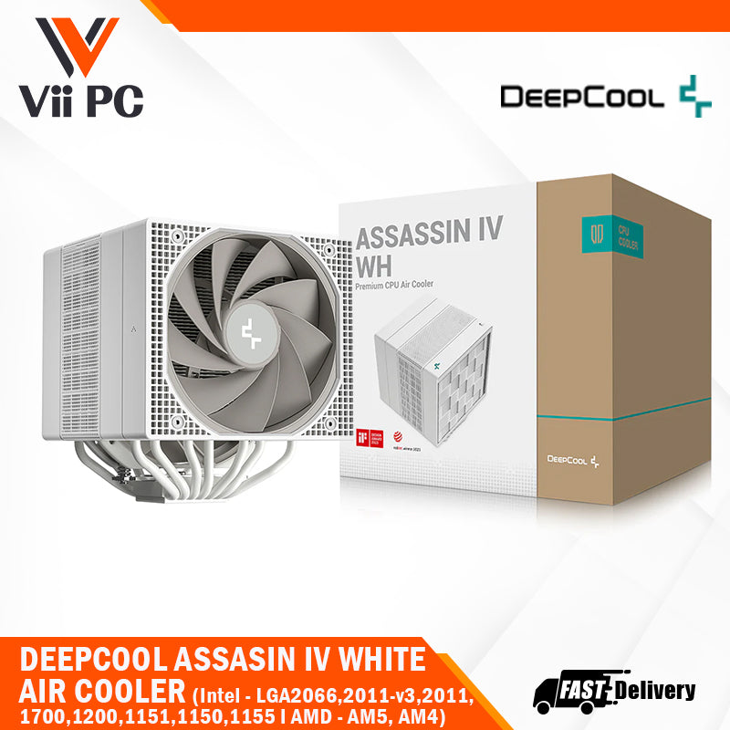 DeepCool ASSASSIN IV Premium CPU Air Cooler, Dual-Tower, 120/140mm FDB Fan Configuration, 7 Copper Heat Pipes, Quiet/Peformance Mode Switch